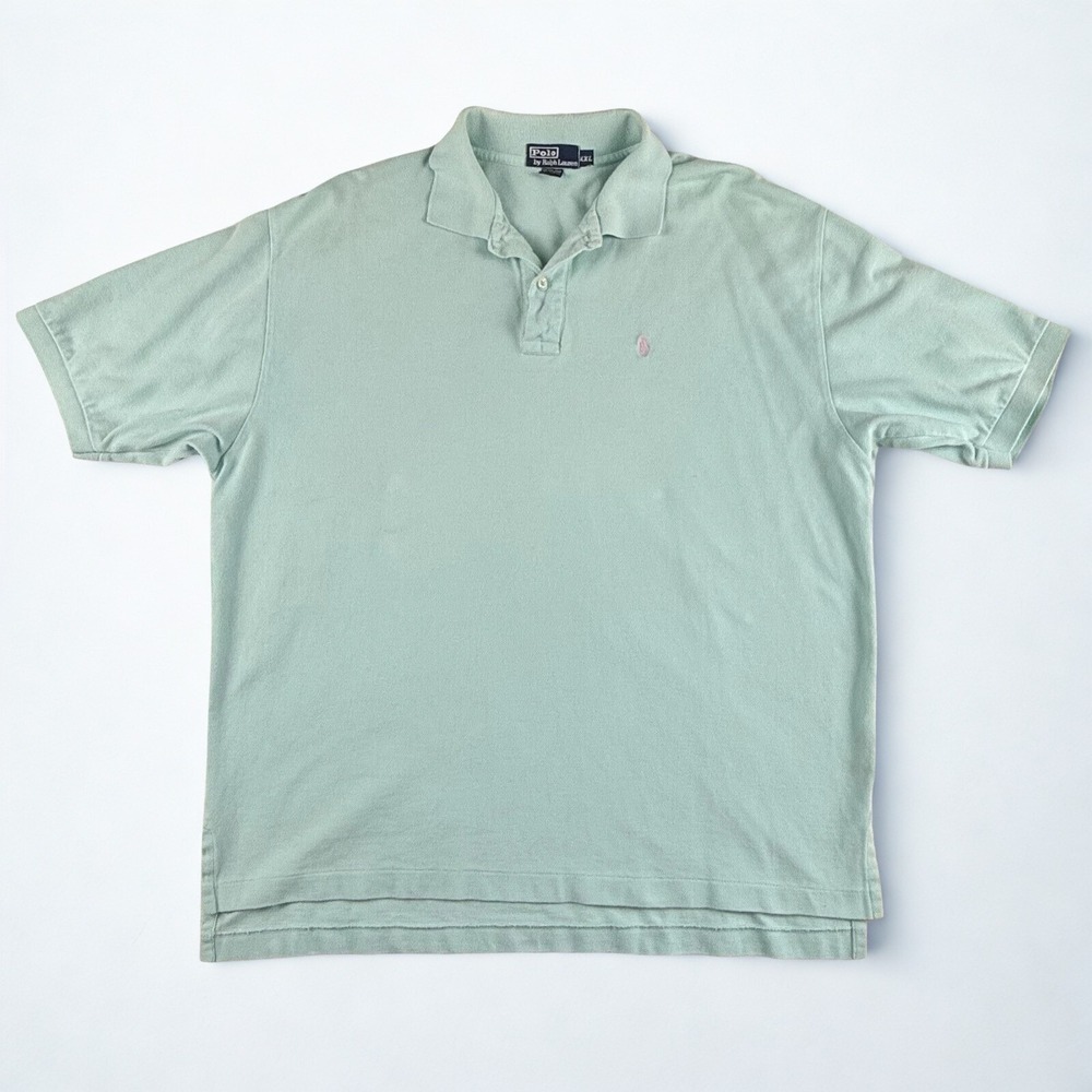 Polo Ralph Lauren Mens XXL Turquoise Blue Pink Pony Classic Fit Polo Shirt